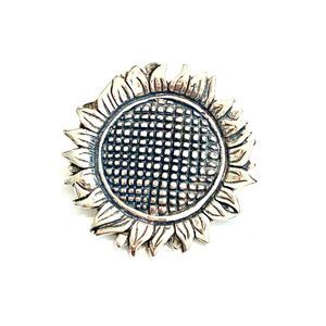 Sunflower Vintage Sterling Silver Brooch #garden #sunflower #brooch #pin